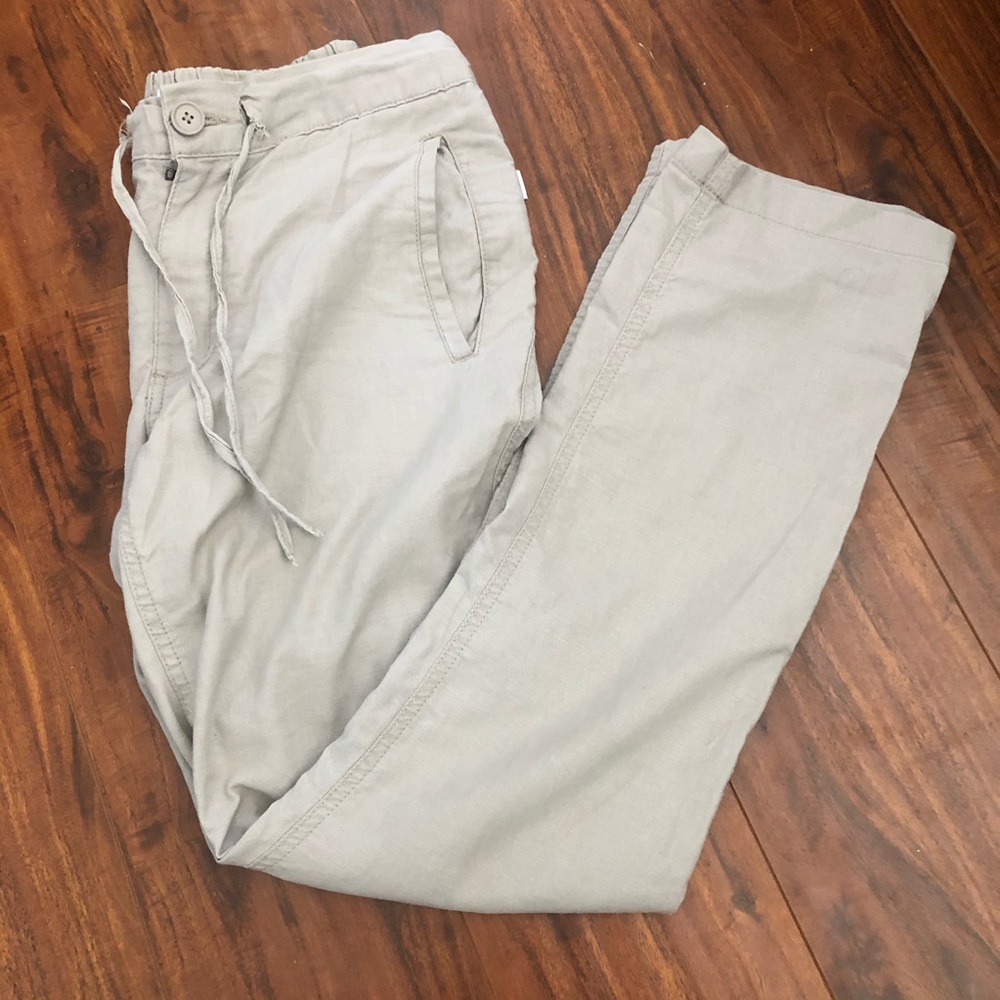 Flowy khaki cabana vacation pants